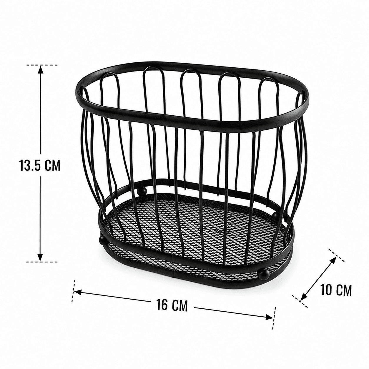 Black Multi-Purpose Metal Storage Basket 8