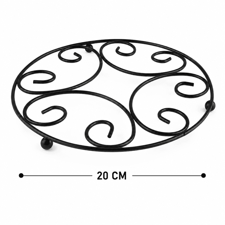 Round Metal Trivet Pot Mat Black 6