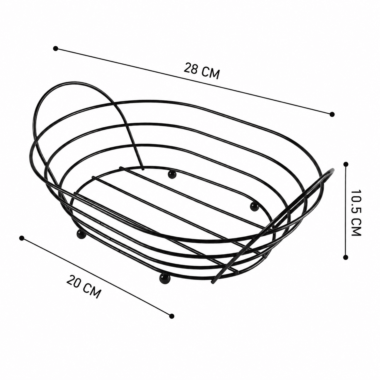 Oval Bread Serving Basket with Metal Base Size 28×20×7 cm
 9