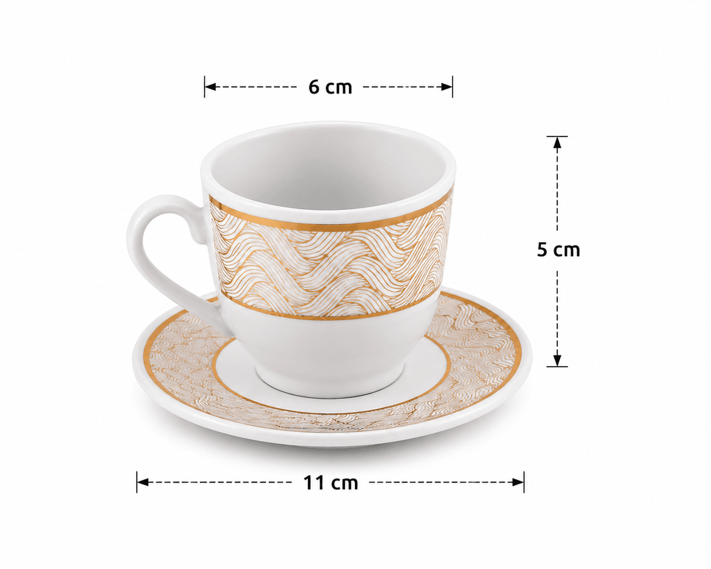 Coffee Cut Set 6Pcs with Saucer 15