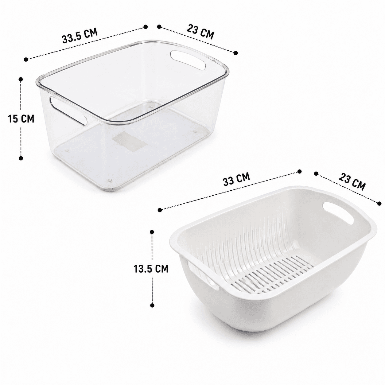 Vegetable and Fruit Washing Colander with Drain Tray - Set of 2 8