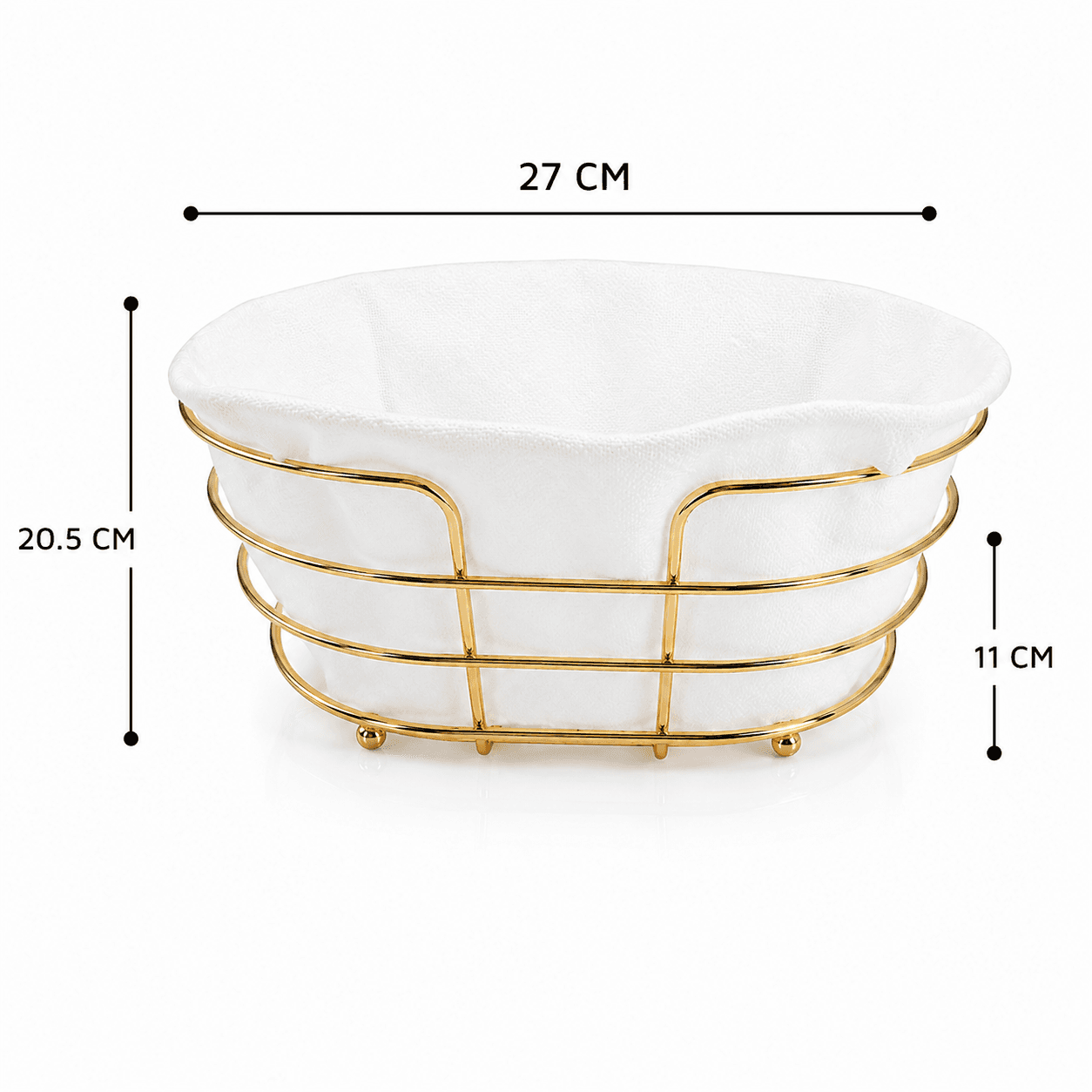 Gold Metal Serving Basket for Bread & Fruits 8