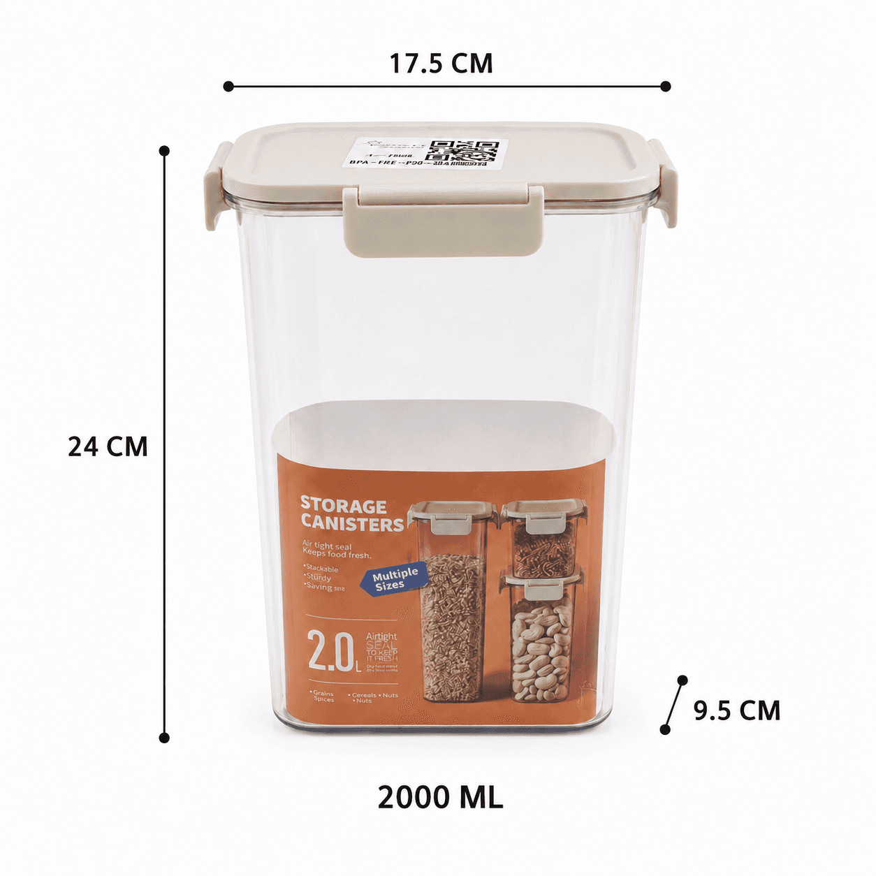 Tall Airtight Food Storage Box - 2000 ml 6