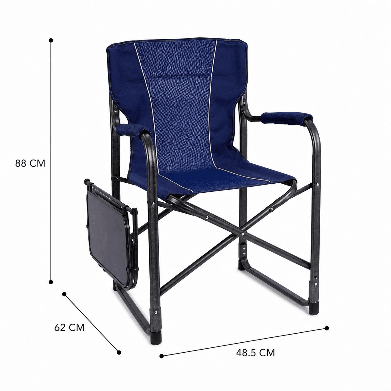 Foldable Blue Camping Chair with Armrests 7