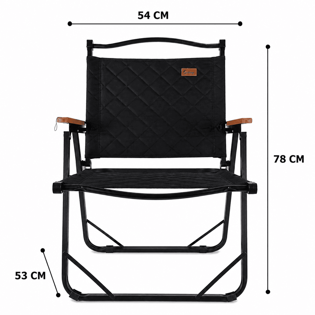 Foldable Camping Chair with Comfortable Padded Design and Wooden Armrests 8