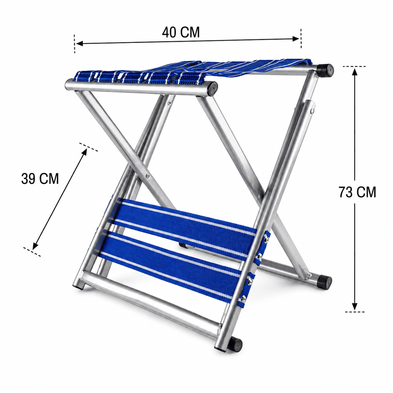 Foldable Camping Chair with Lightweight Fabric Strips Design and Backrest 9