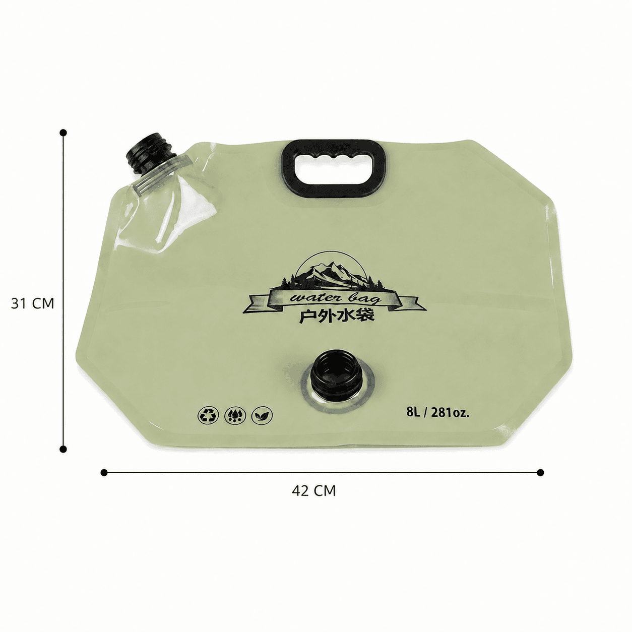 Foldable Travel Water Bag with Tap and Filling Valve 6