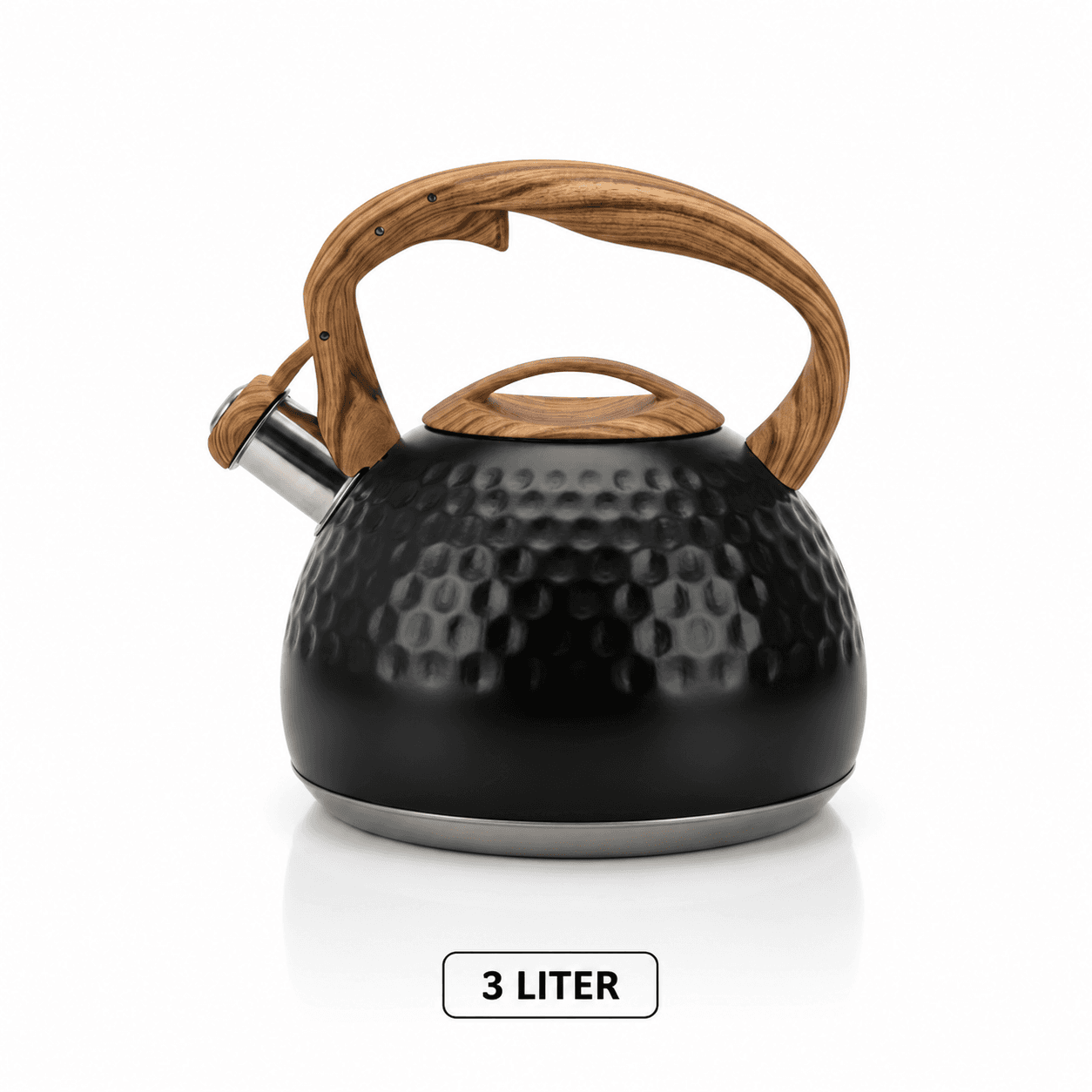 Black Water Kettle with Elegant Wooden Handle 7