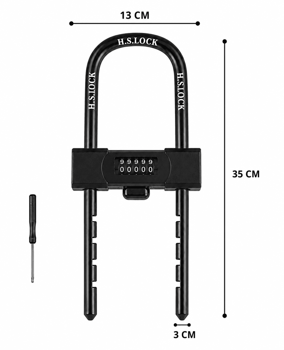 U-Lock with Combination Code for Bikes & Belongings 8