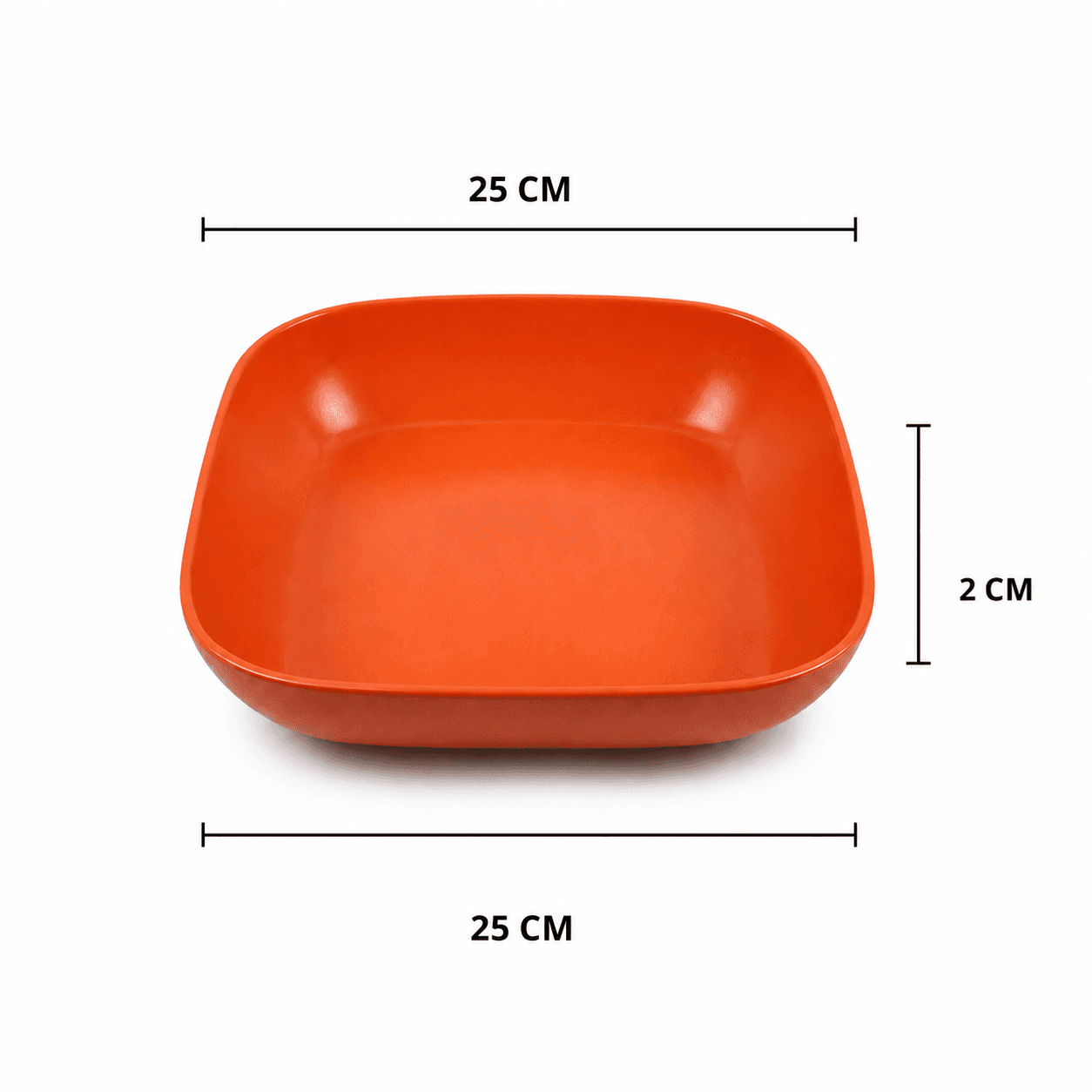 Vibrant Orange Square Porcelain Serving Plate – Modern, Easy-to-Clean 6