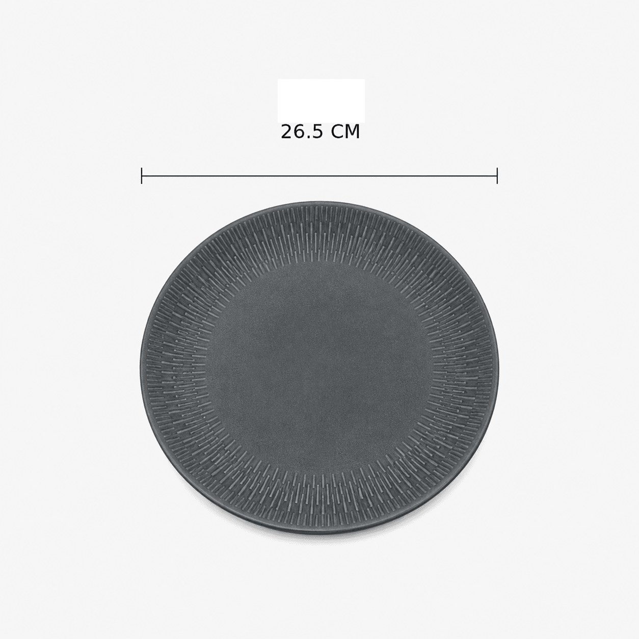 Luxury Large Ceramic Serving Plate with Radial Pattern on Edges in Gray Set of 6 Pieces – Size 26.5 cm

 7