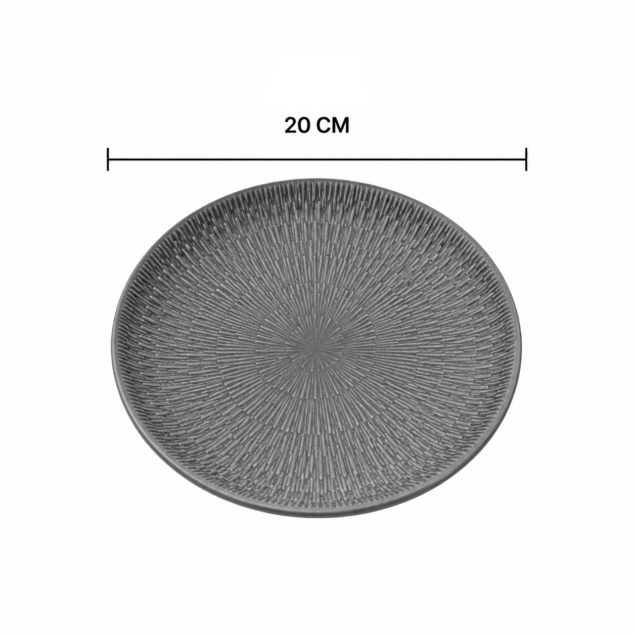 Luxury Medium Ceramic Serving Plate with Radial Ribbed Pattern in Gray Set of 6 Pieces – Size 20 cm

 8