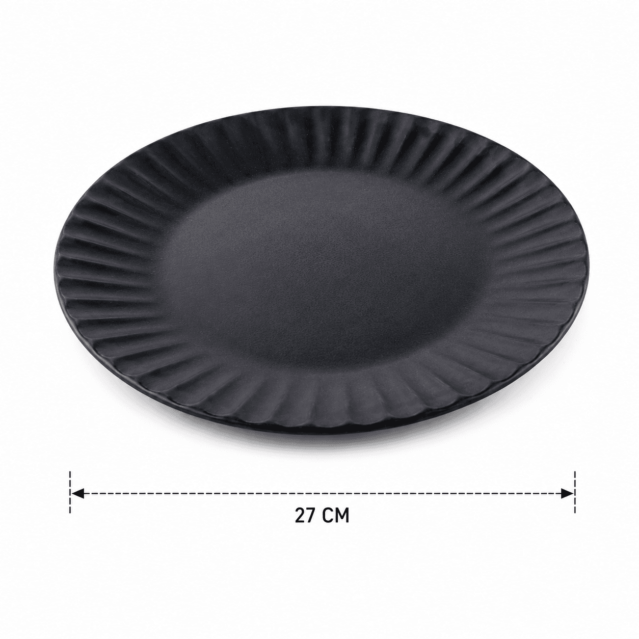 Ribbed Ceramic Plate – Navy Blue – 27cm 7