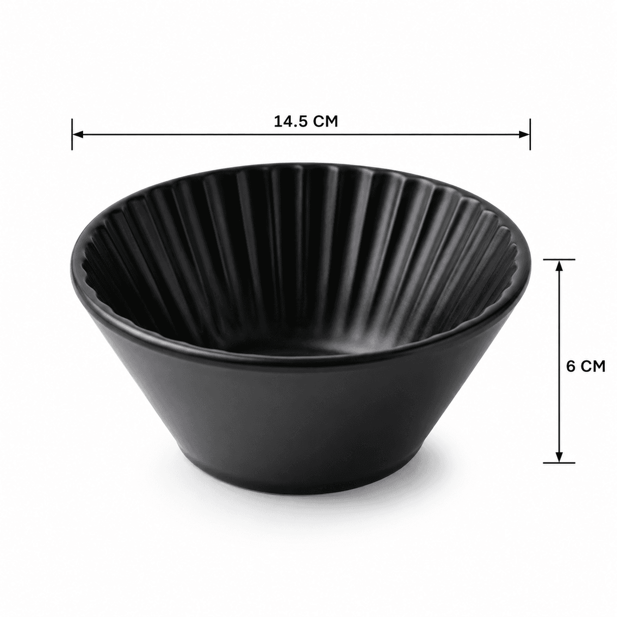 Ribbed Ceramic Bowl Set – Navy Blue (6 Pieces) 6