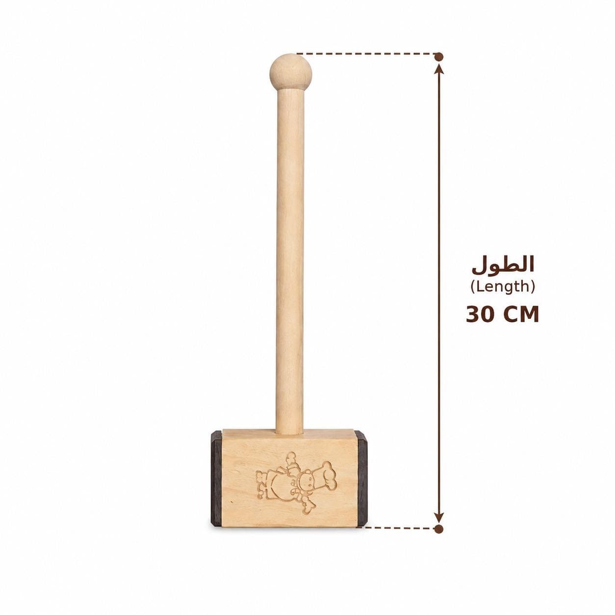 Luxury Wooden Meat Pounder with Engraved Square Head and Long Handle for Tenderizing Meat and Chicken – Size 30 cm

 5