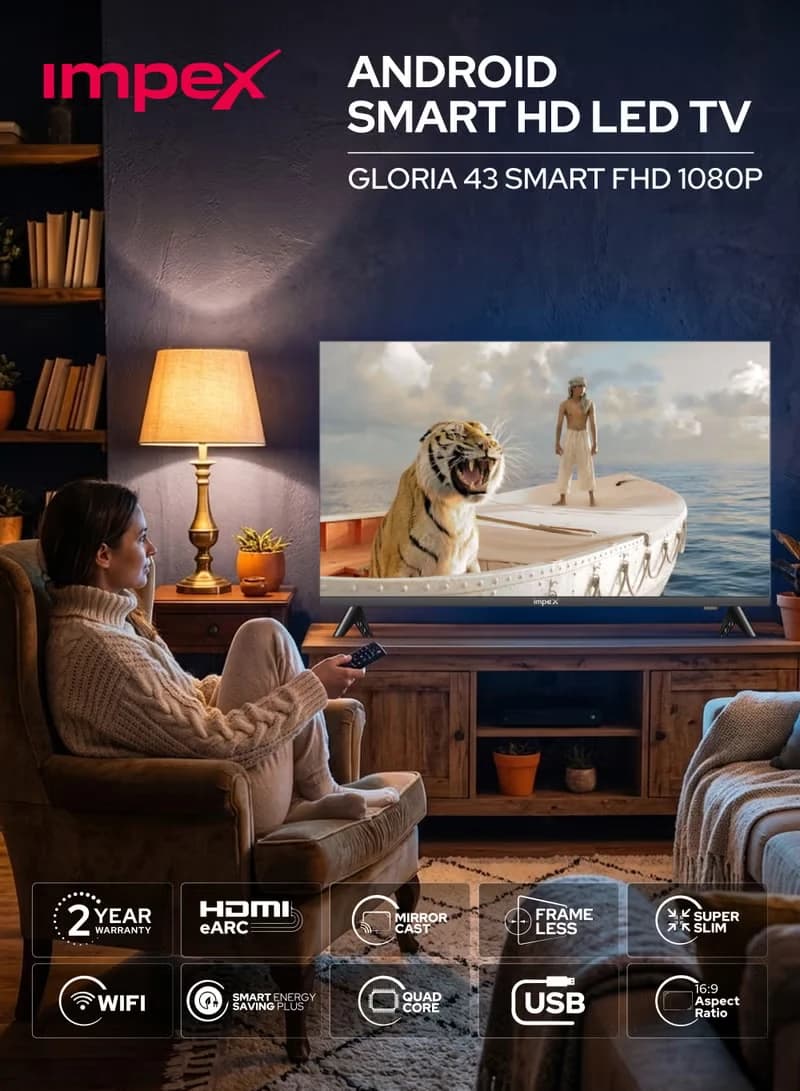 43-Inch Full HD Smart LED TV – Android, Quad-Core Processor 2