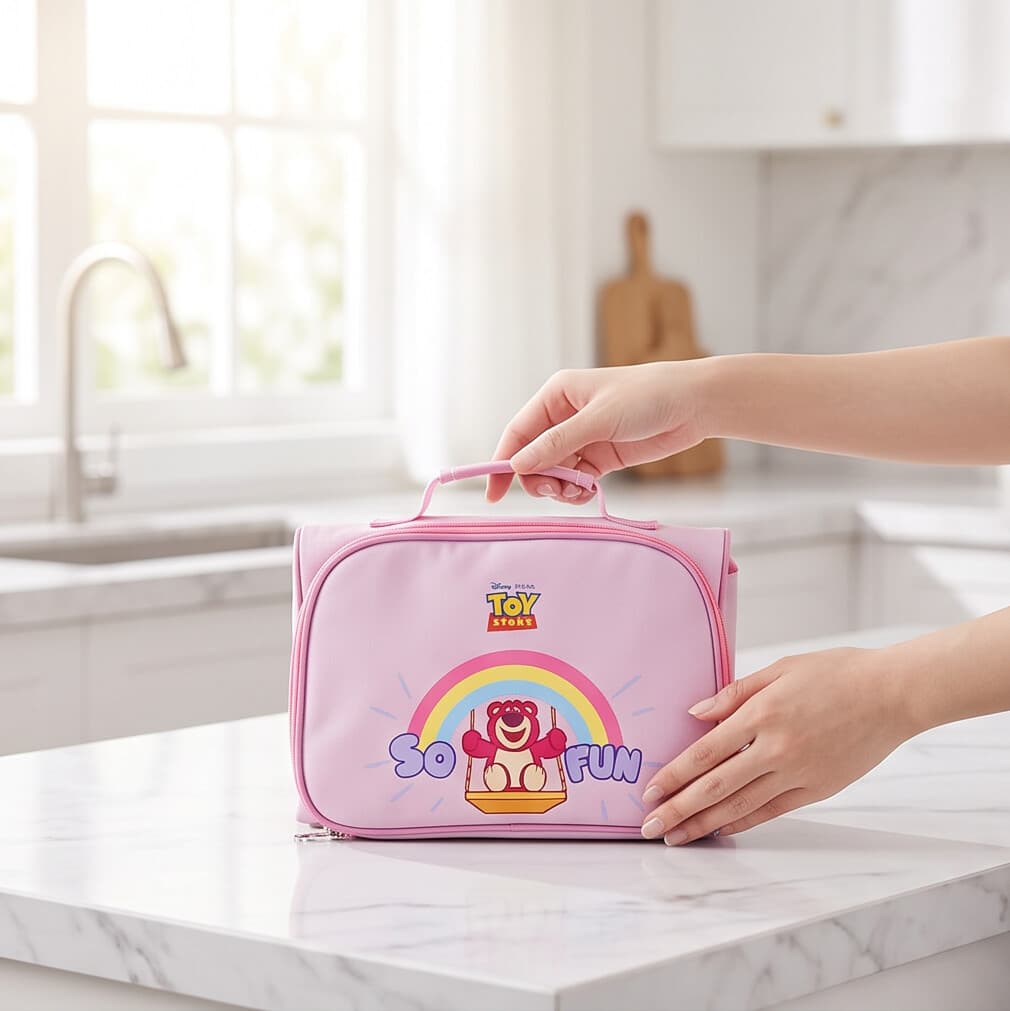 Cute Cartoon Lunch Box Set  - Multi-Compartment Food Container - Pink 1