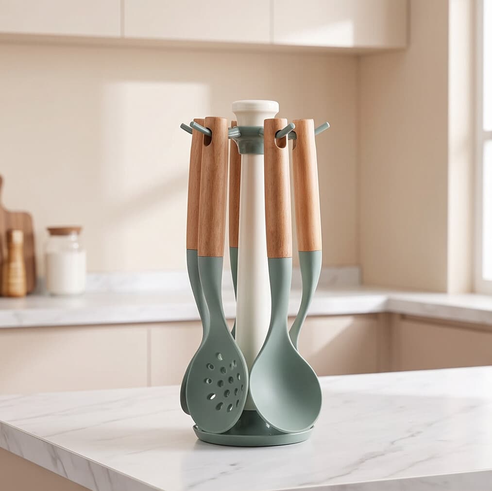 Silicone Kitchen Utensil Set - 6 Pieces - Green 4