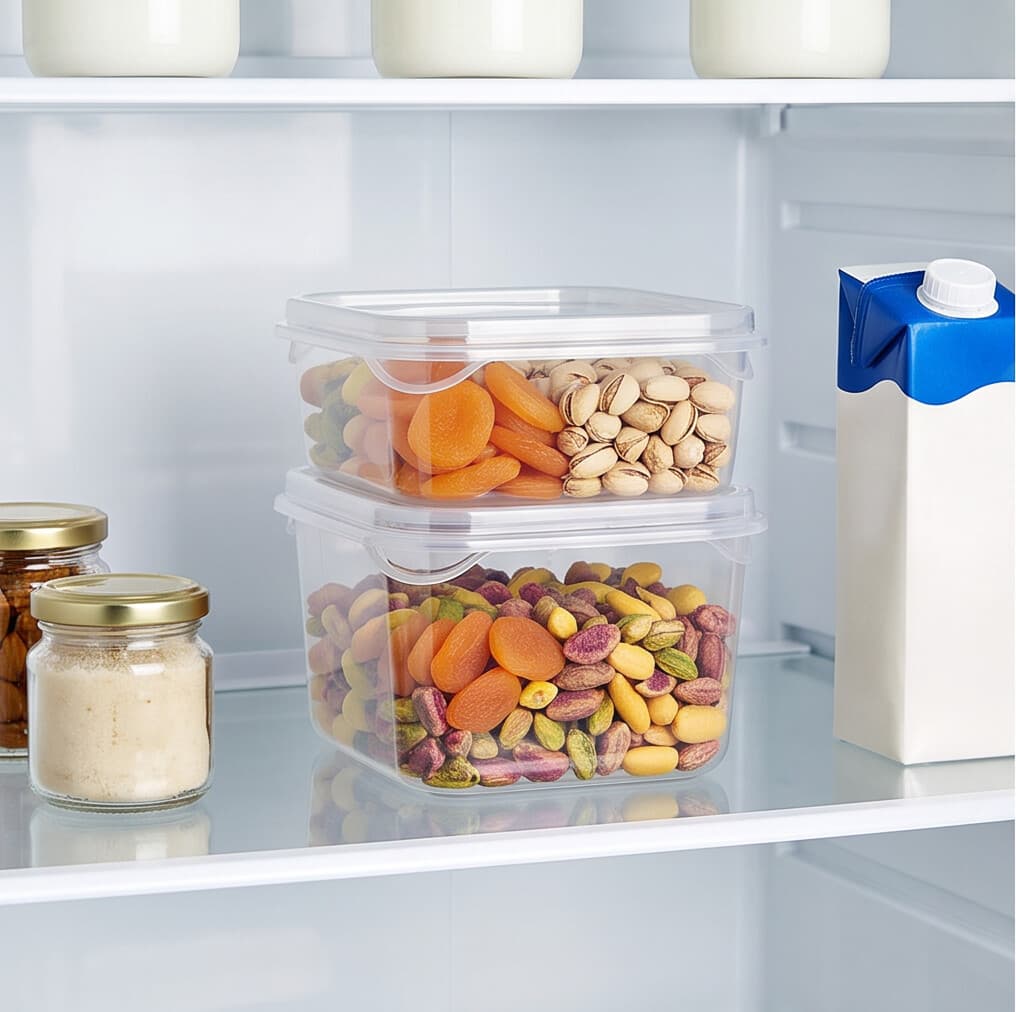 Clear Plastic Food Storage Container with Airtight Lid - White 1