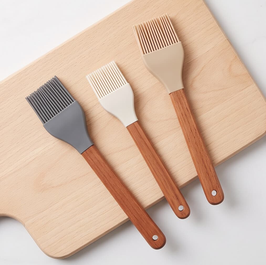 Kitchen Basting Brush with Wooden Handle - for Oil or Liquids