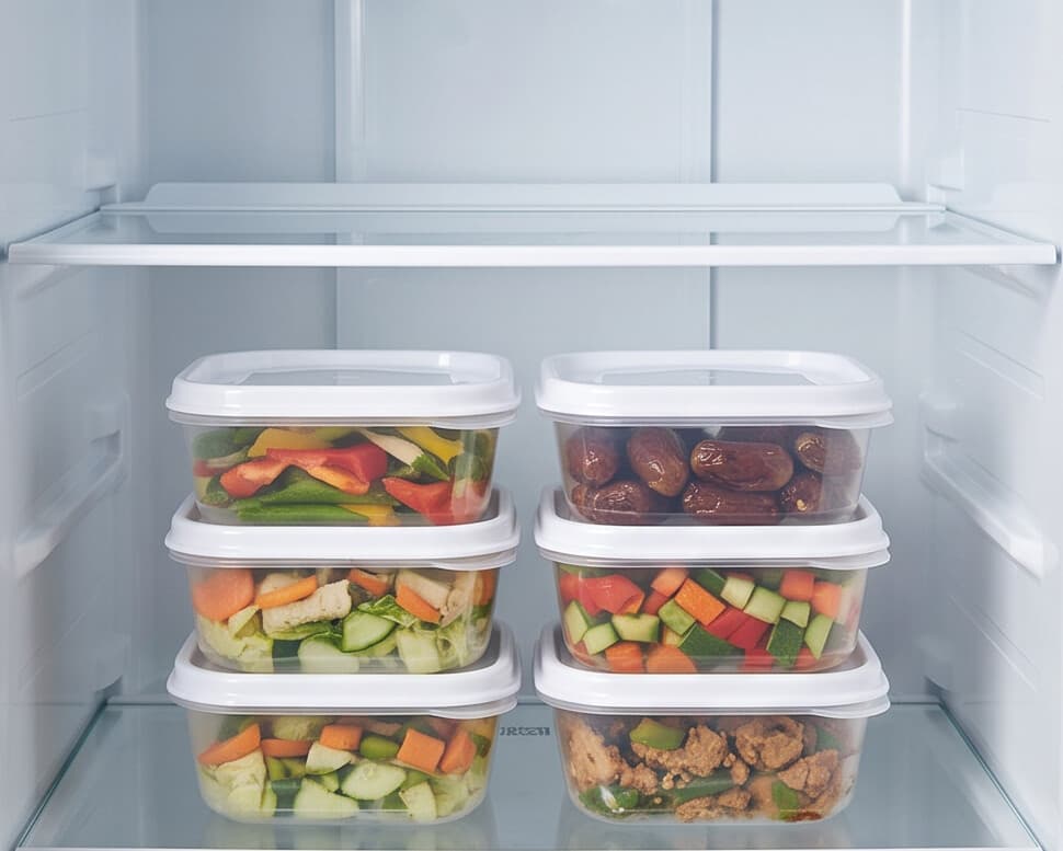 Square Stackable Food Storage Container Set - 4 Pieces - White 5