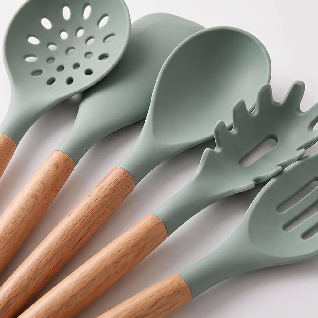 Silicone Kitchen Utensil Set - 6 Pieces - Green 2