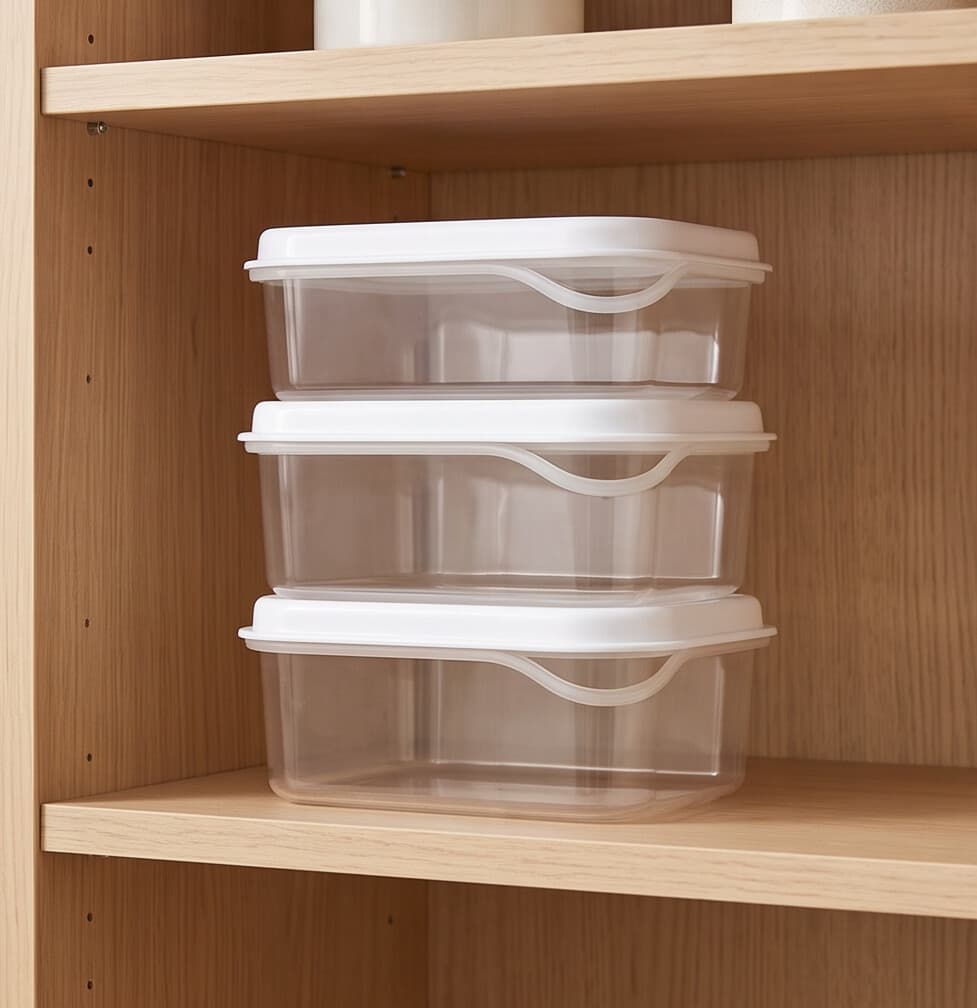 Rectangular Food Storage Box Set of Four (12x9.5x4 / 4pcs) - White 2